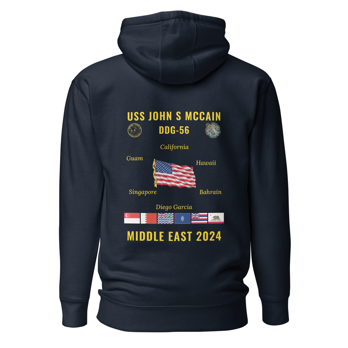 USS John S McCain (DDG-56) 2024 Middle East Cruise Hoodie