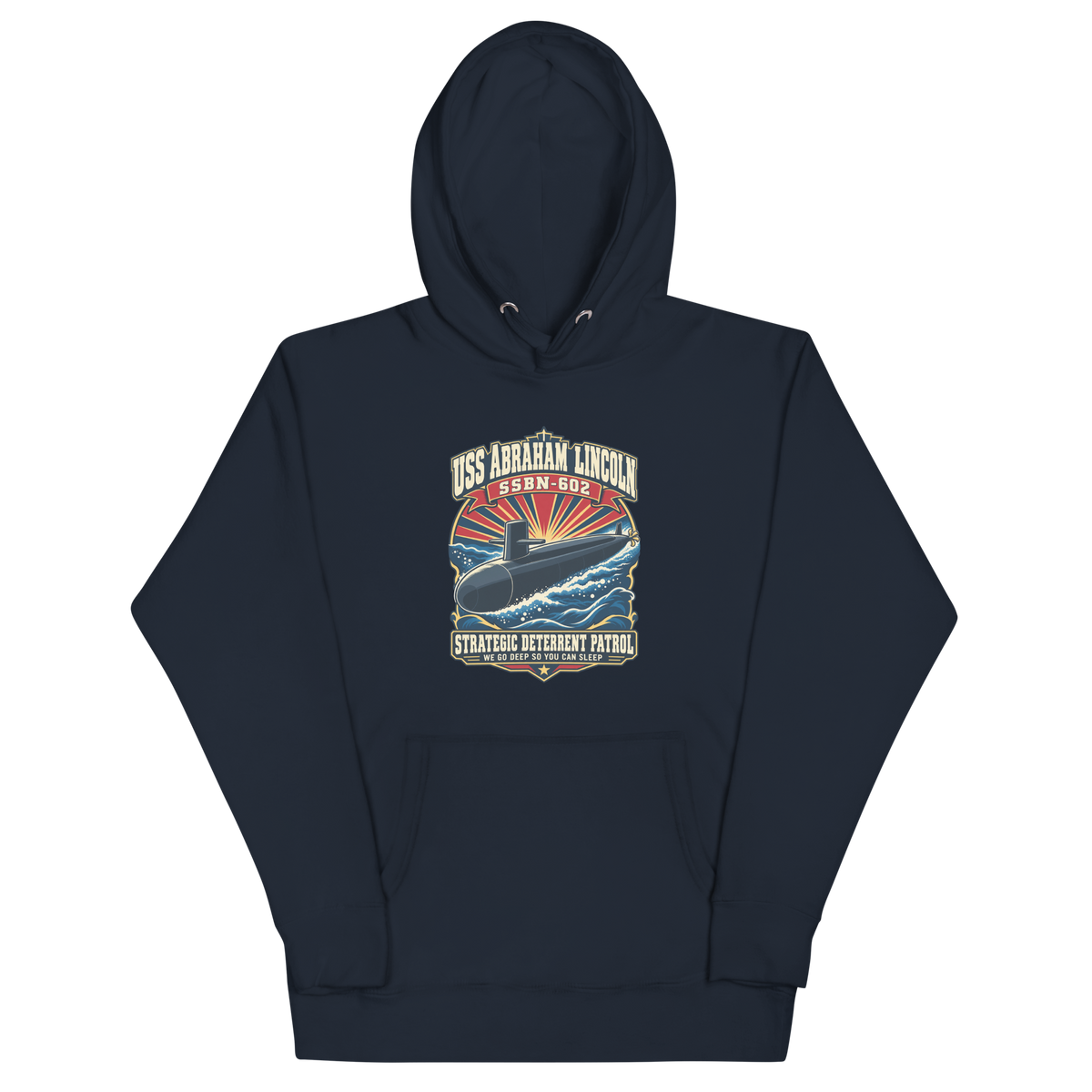 USS Abraham Lincoln (SSBN-602) Deterrent Patrol Hoodie - Design 3