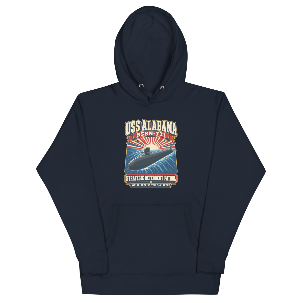 USS Alabama (SSBN-731) Deterrent Patrol Hoodie - Design 1