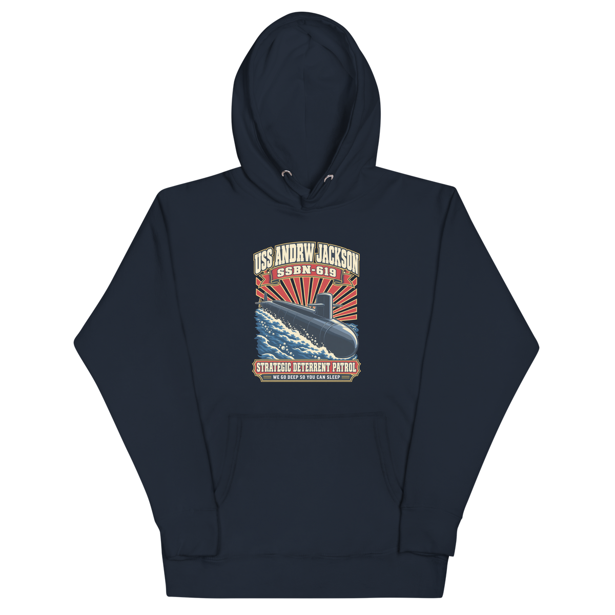 USS Andrew Jackson (SSBN-619) Deterrent Patrol Hoodie - Retro