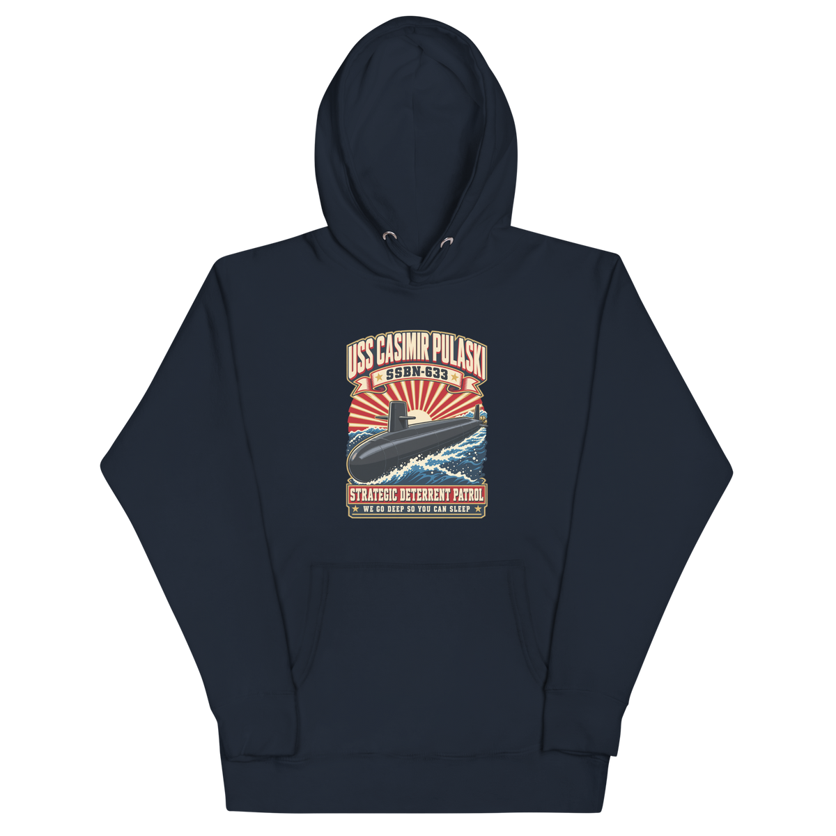 USS Casimir Pulaski (SSBN-633) Deterrent Patrol Hoodie - Retro