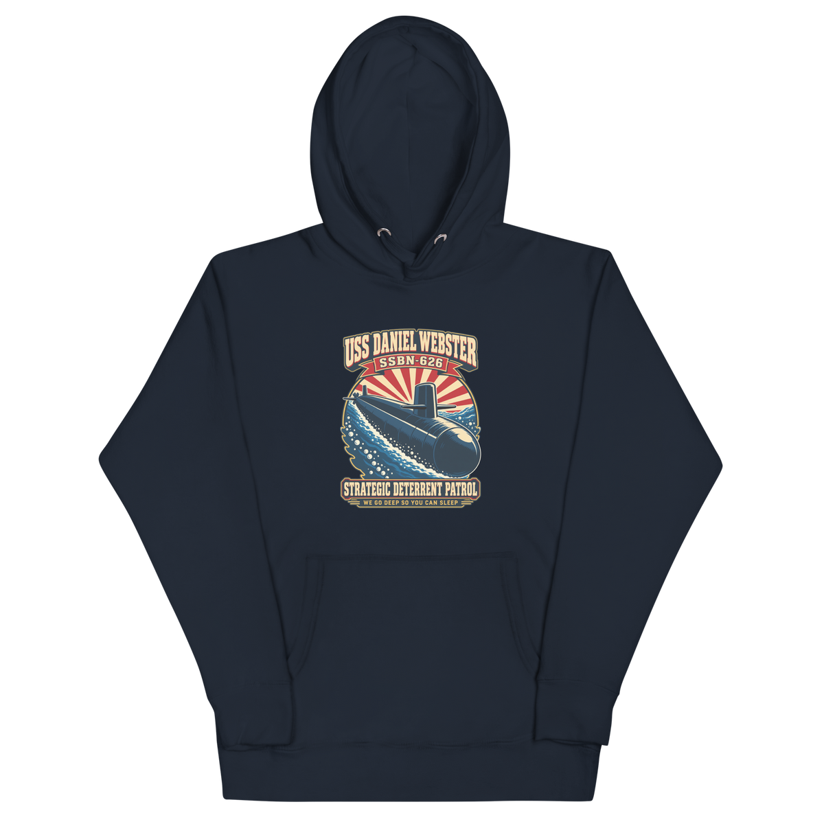 USS Daniel Webster (SSBN-626) Deterrent Patrol Hoodie - Retro