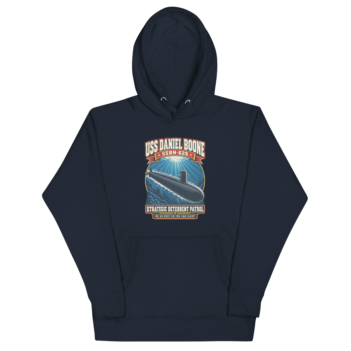 USS Daniel Boone (SSBN-629) Deterrent Patrol Hoodie - Retro