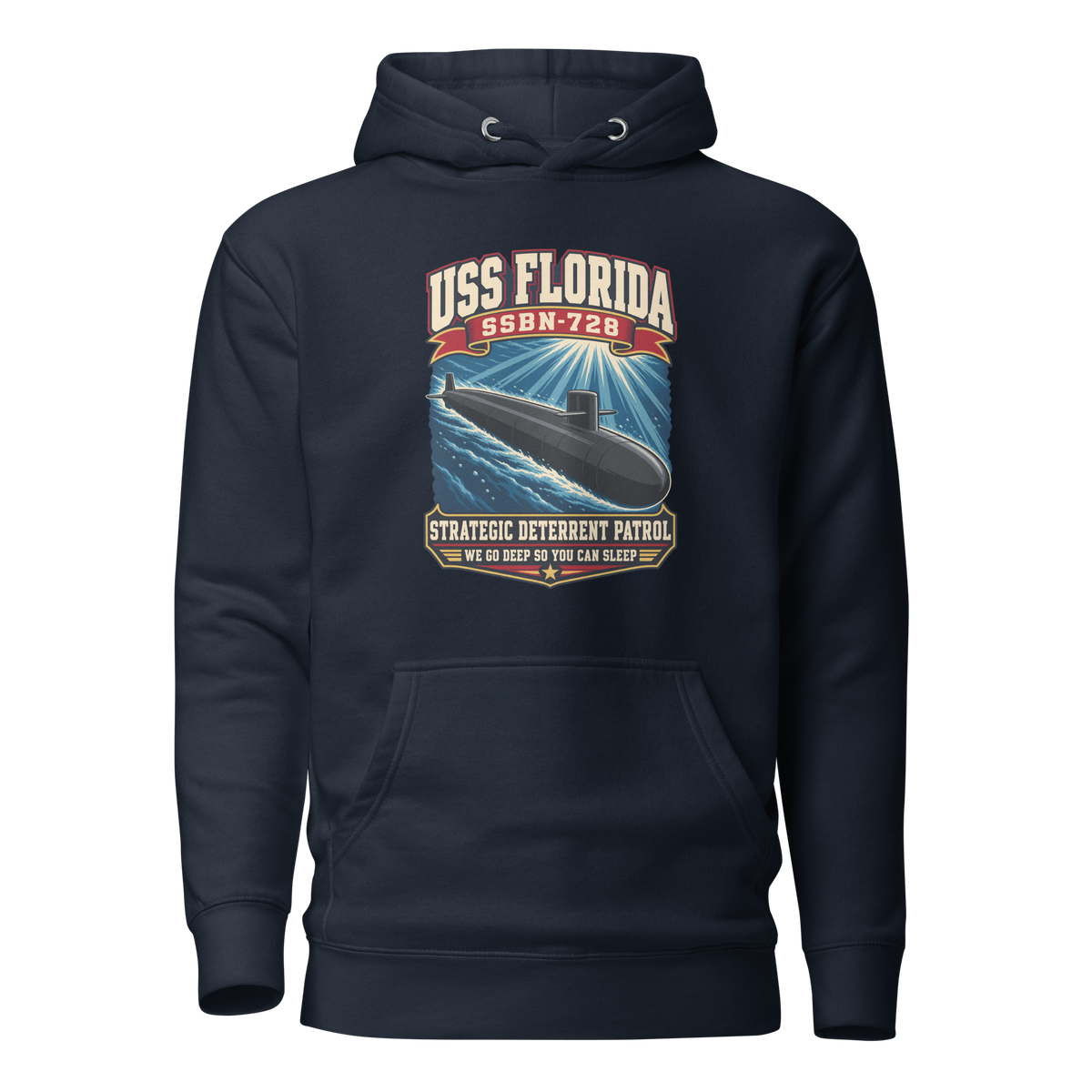 USS Florida (SSBN-728) Deterrent Patrol Hoodie - Retro