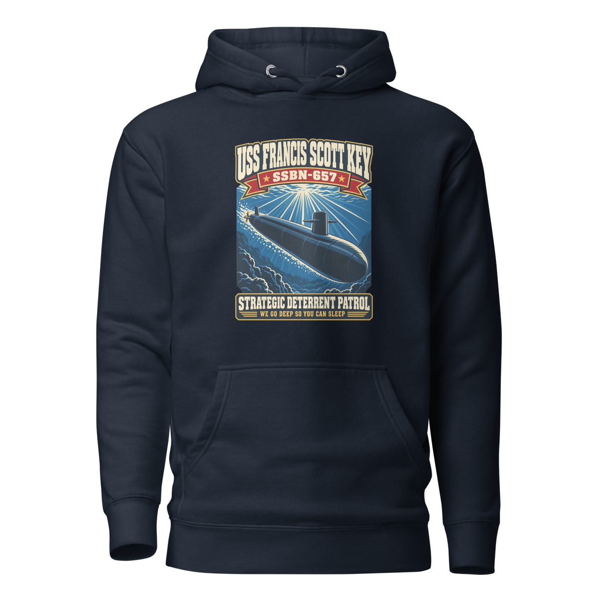 USS Francis Scott Key (SSBN-657) Deterrent Patrol Hoodie - Retro