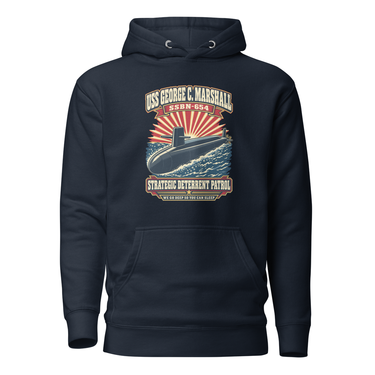 USS George C. Marshall (SSBN-654) Deterrent Patrol Hoodie - Retro