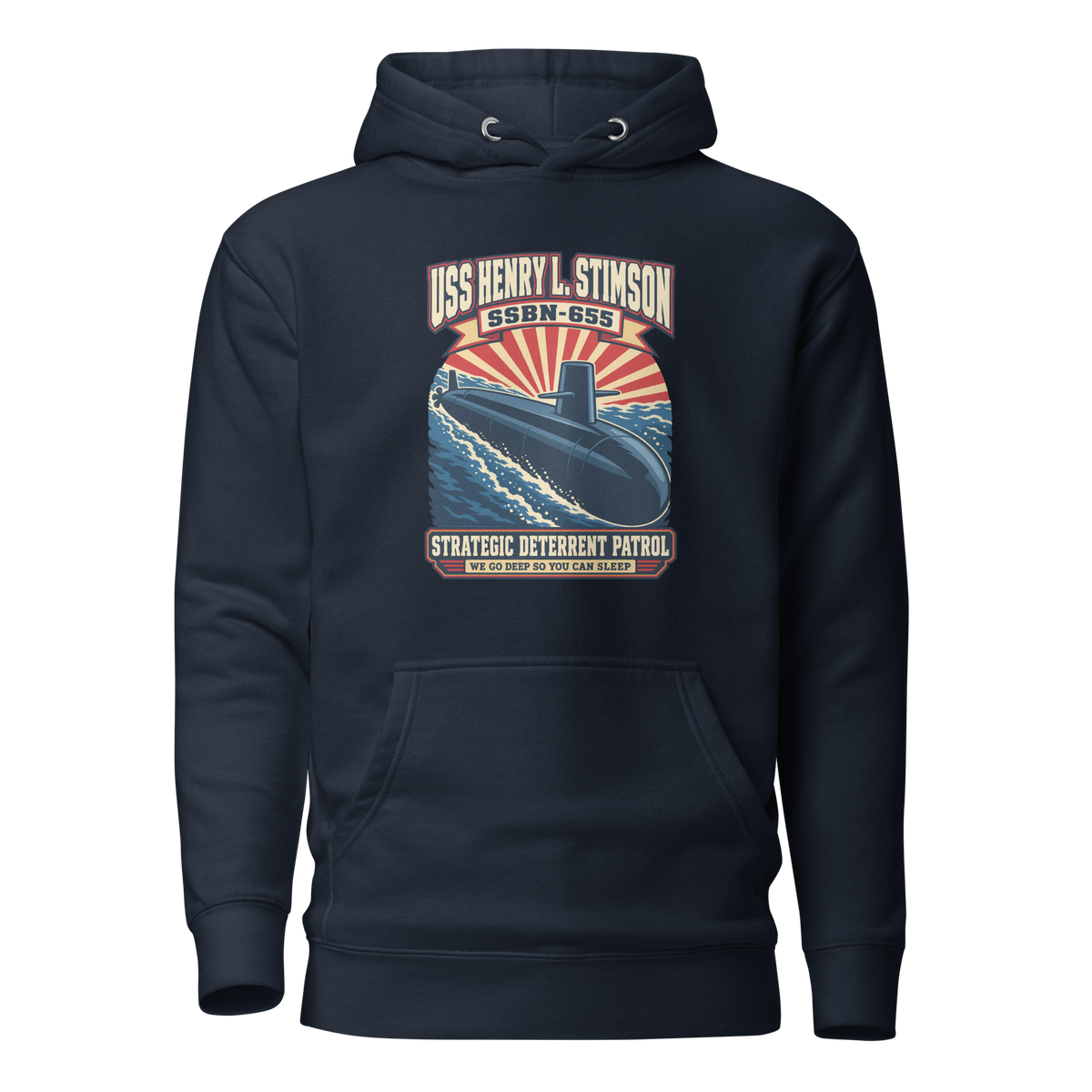 USS Henry L. Stimson (SSBN-655) Deterrent Patrol Hoodie - Retro