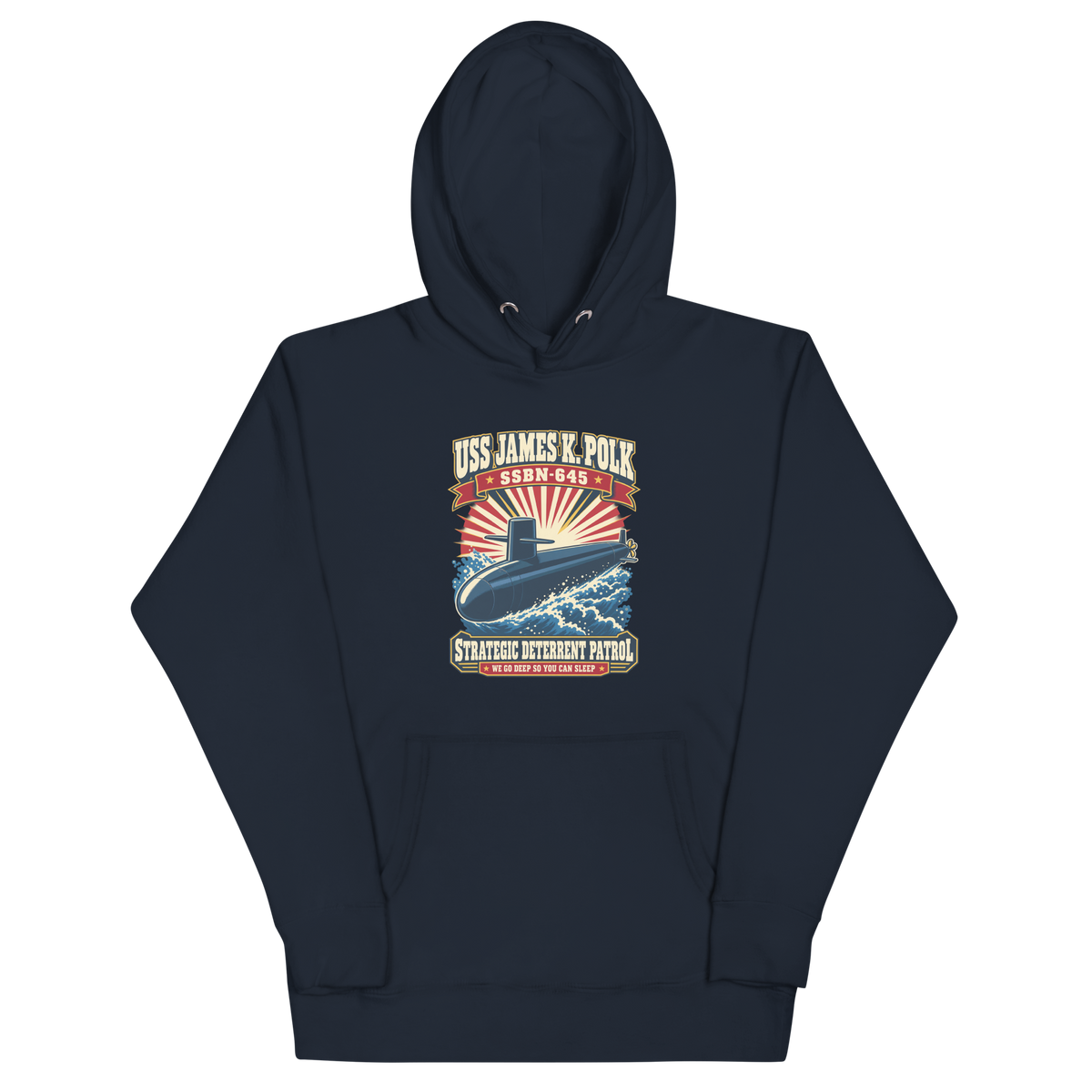 USS James K. Polk (SSBN-645) Deterrent Patrol Hoodie - Retro