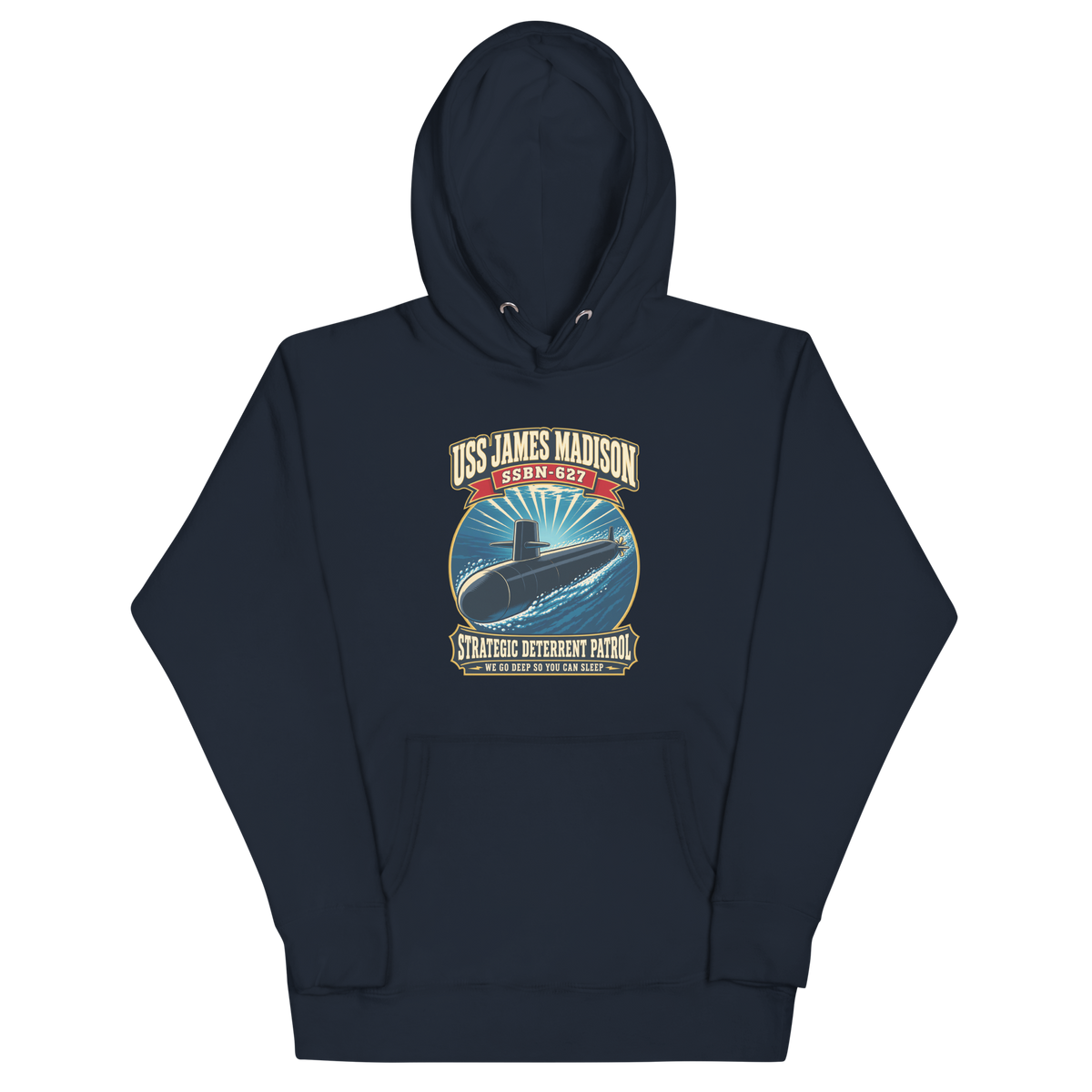 USS James Madison (SSBN-627) Deterrent Patrol Hoodie - Retro