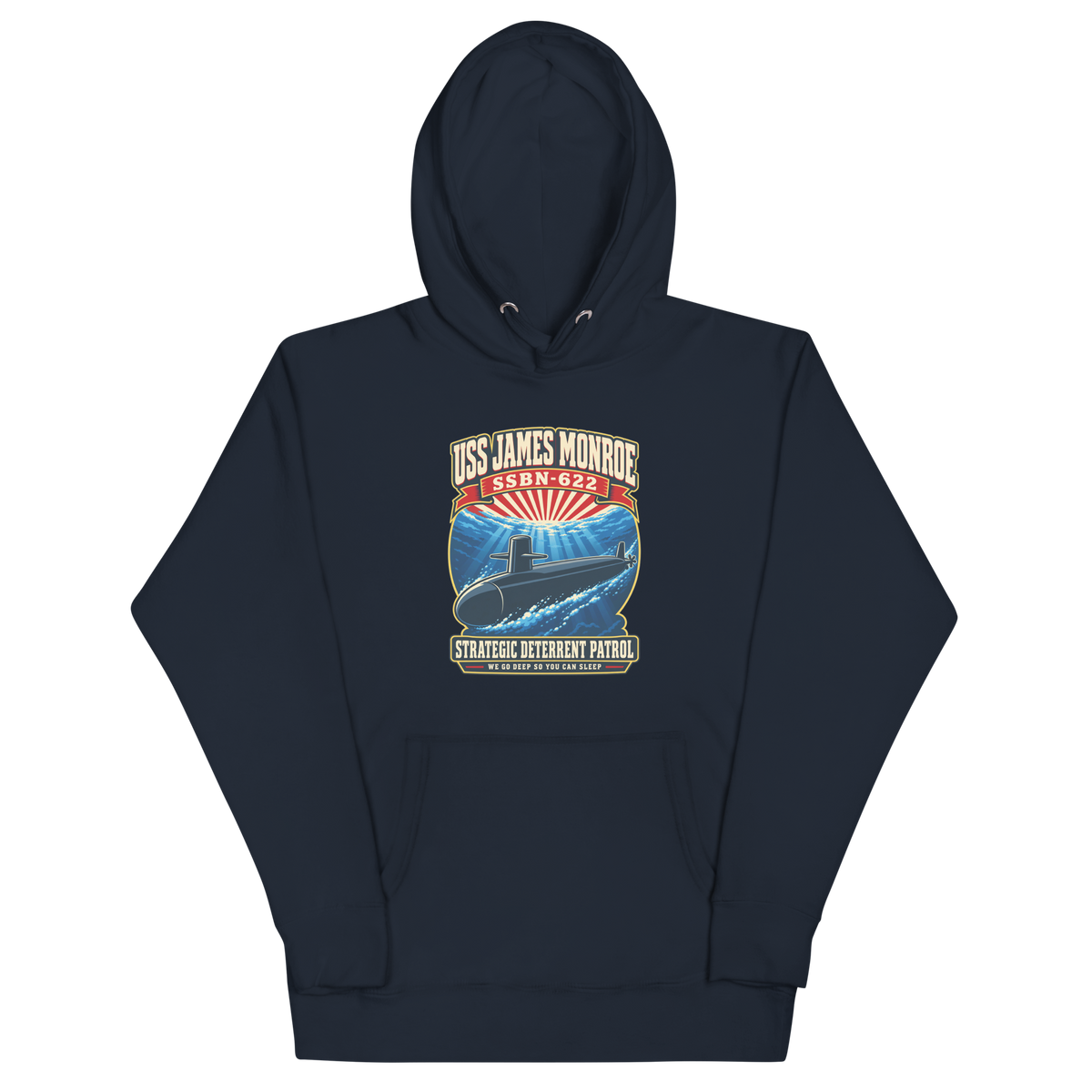 USS James Monroe (SSBN-622) Deterrent Patrol Hoodie - Retro