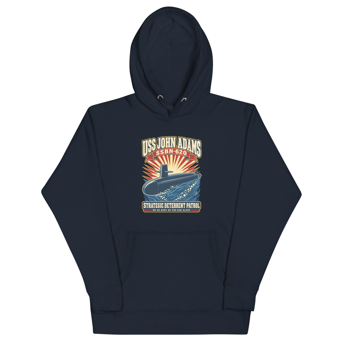 USS John Adams (SSBN-620) Deterrent Patrol Hoodie - Retro
