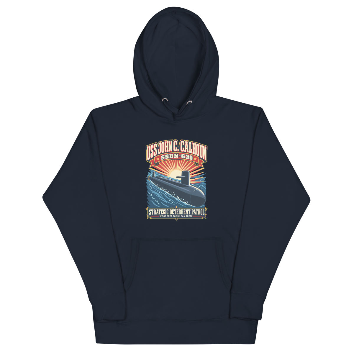 USS John C. Calhoun (SSBN-630) Deterrent Patrol Hoodie - Retro