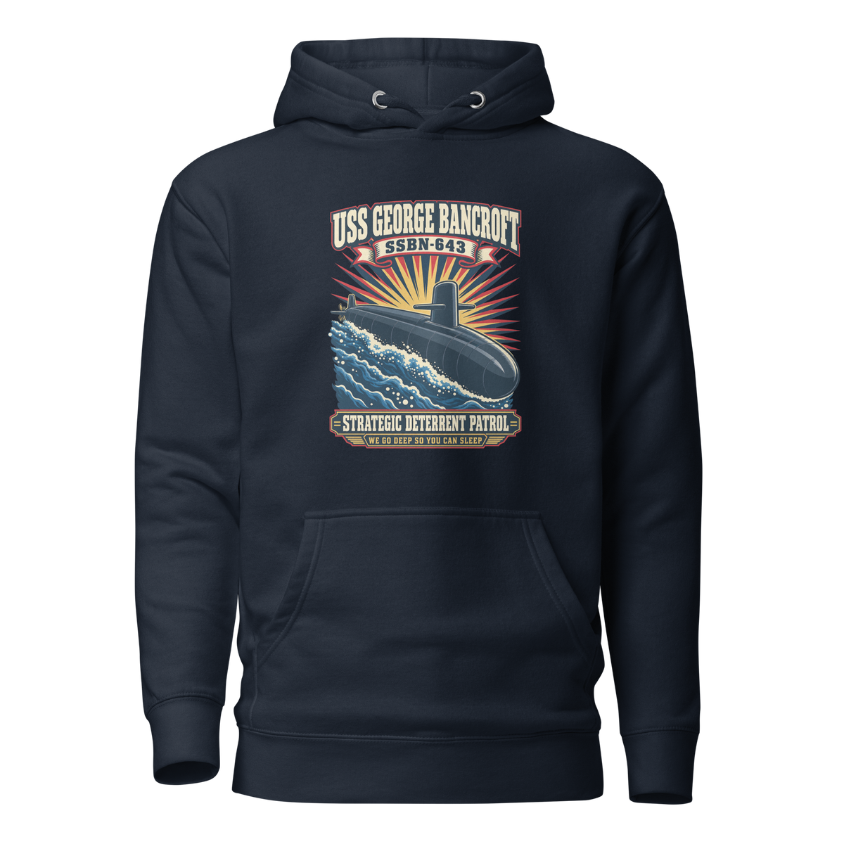 USS George Bancroft (SSBN-643) Deterrent Patrol Hoodie - Retro