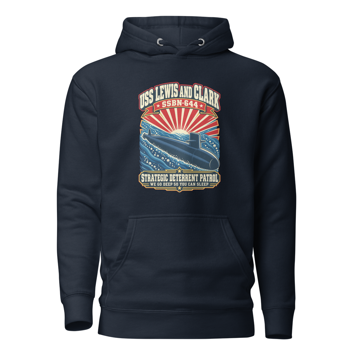 USS Lewis and Clark (SSBN-644) Deterrent Patrol Hoodie - Retro