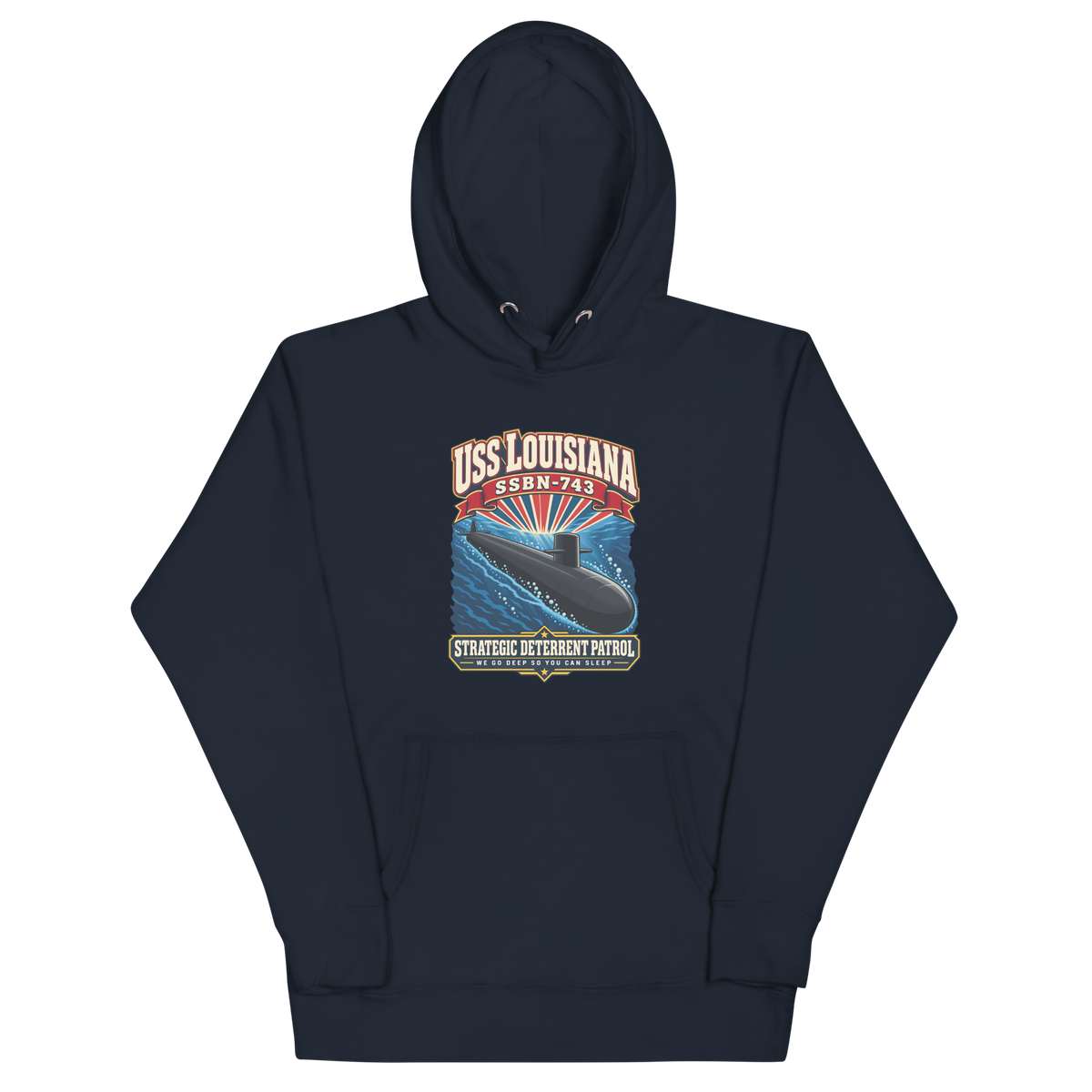USS Louisiana (SSBN-743) Deterrent Patrol Hoodie - Retro