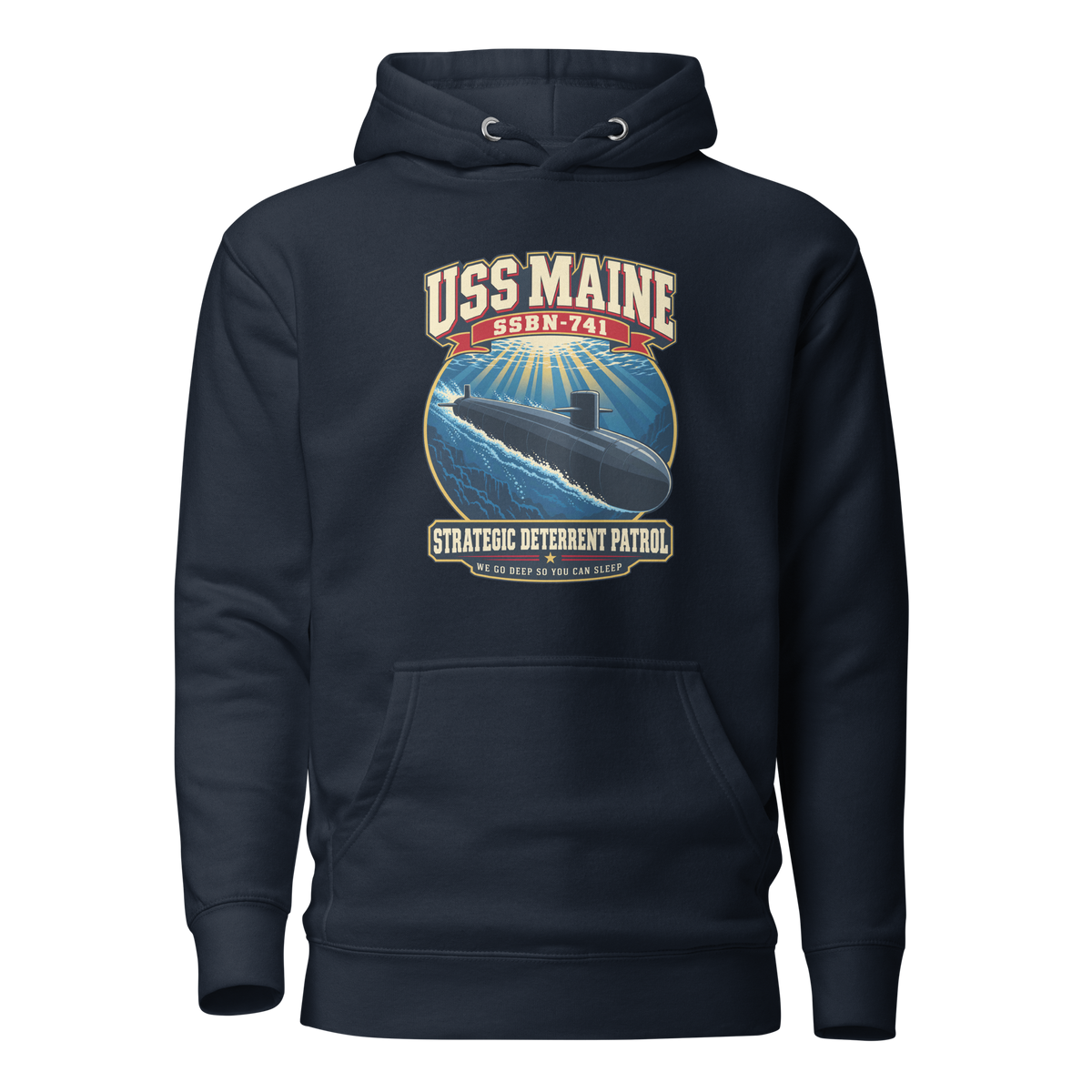 USS Maine (SSBN-741) Deterrent Patrol Hoodie - Retro