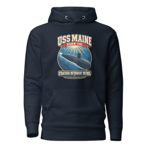 USS Maine (SSBN-741) Deterrent Patrol Hoodie - Retro