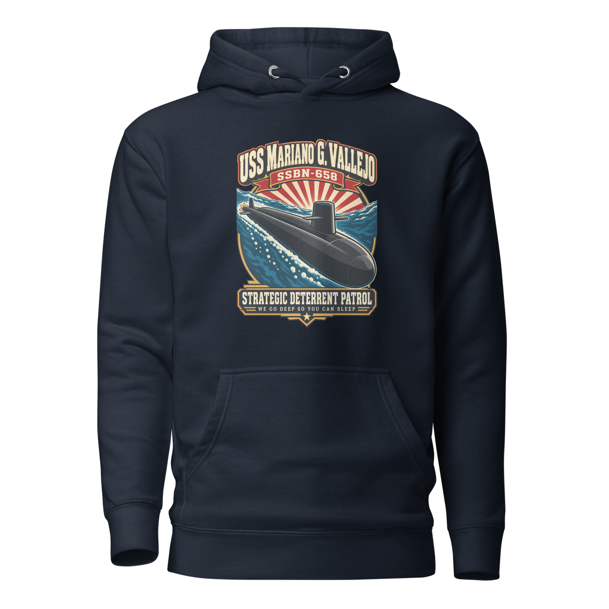 USS Mariano G. Vallejo (SSBN-658) Deterrent Patrol Hoodie - Retro