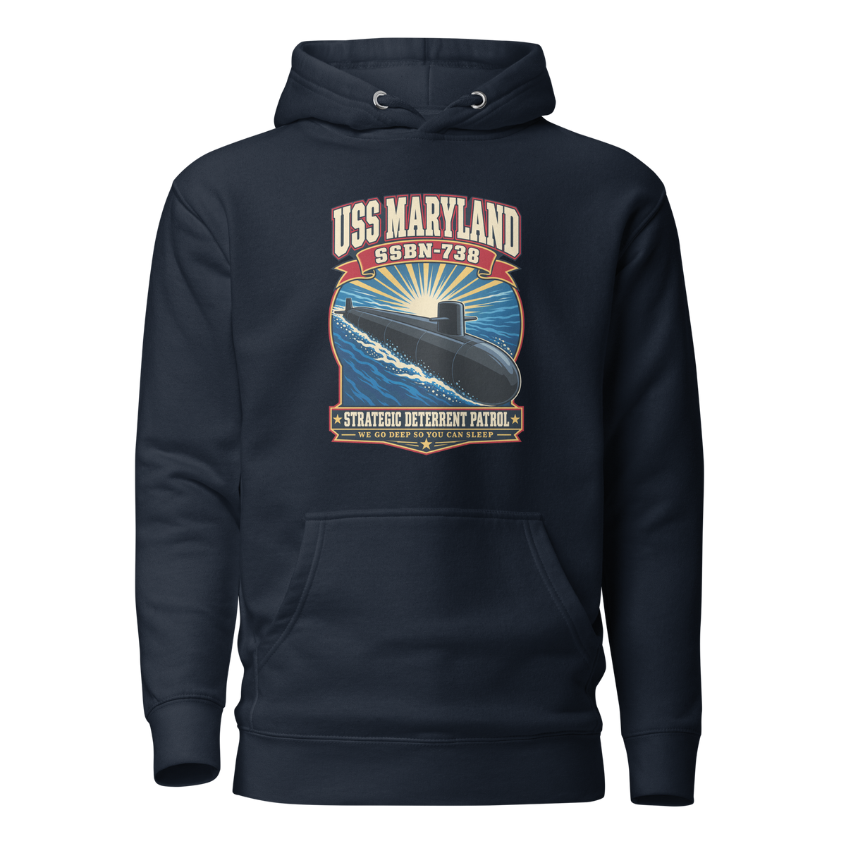 USS Maryland (SSBN-738) Deterrent Patrol Hoodie - Retro