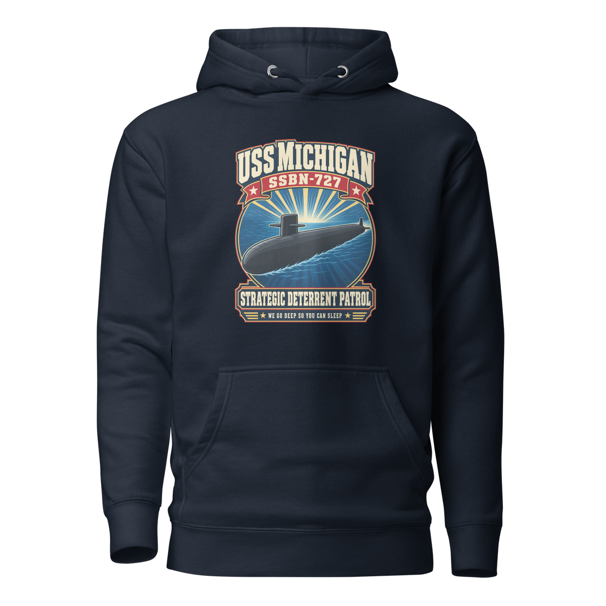 USS Michigan (SSBN-727) Deterrent Patrol Hoodie - Retro