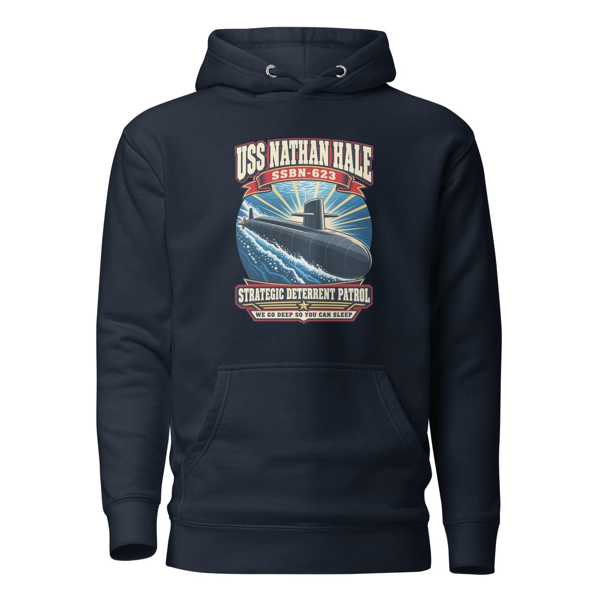 USS Nathan Hale (SSBN-623) Deterrent Patrol Hoodie - Retro