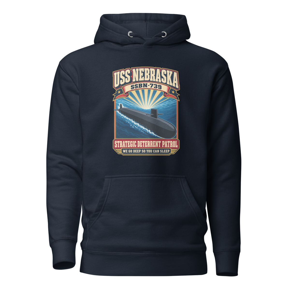 USS Nebraska (SSBN-739) Deterrent Patrol Hoodie - Retro