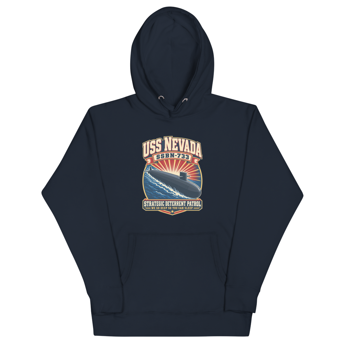USS Nevada (SSBN-733) Deterrent Patrol Hoodie - Retro