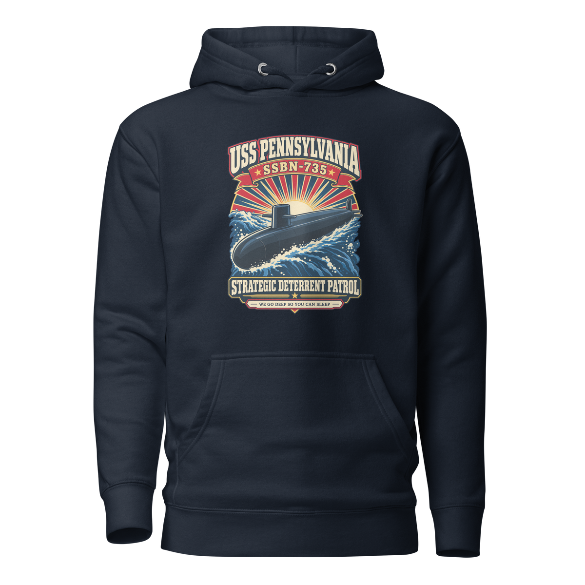 USS Pennsylvania (SSBN-735) Deterrent Patrol Hoodie - Retro