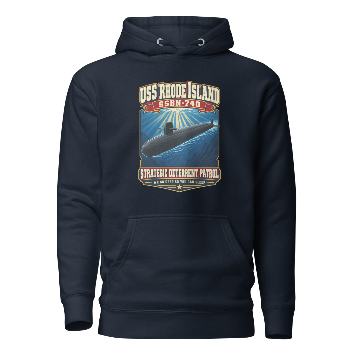 USS Rhode Island (SSBN-740) Deterrent Patrol Hoodie - Retro