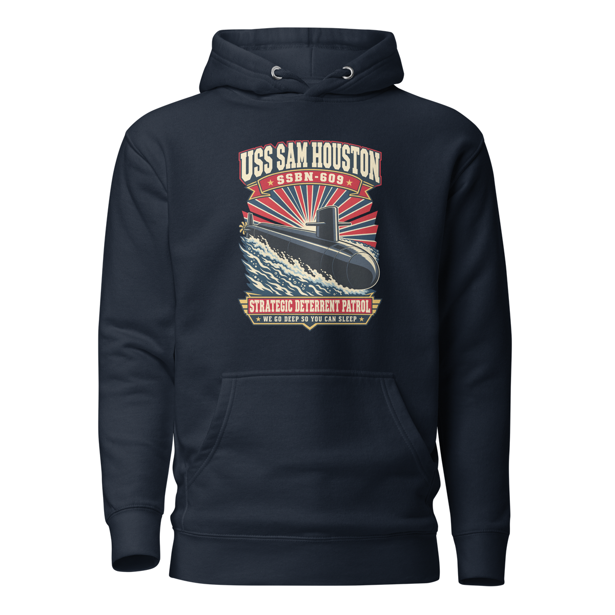 USS Sam Houston (SSBN-609) Deterrent Patrol Hoodie - Retro