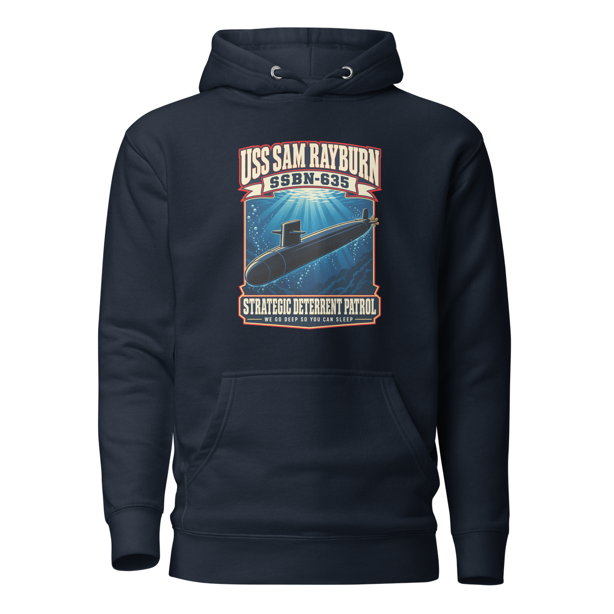 USS Sam Rayburn (SSBN-635) Deterrent Patrol Hoodie - Retro