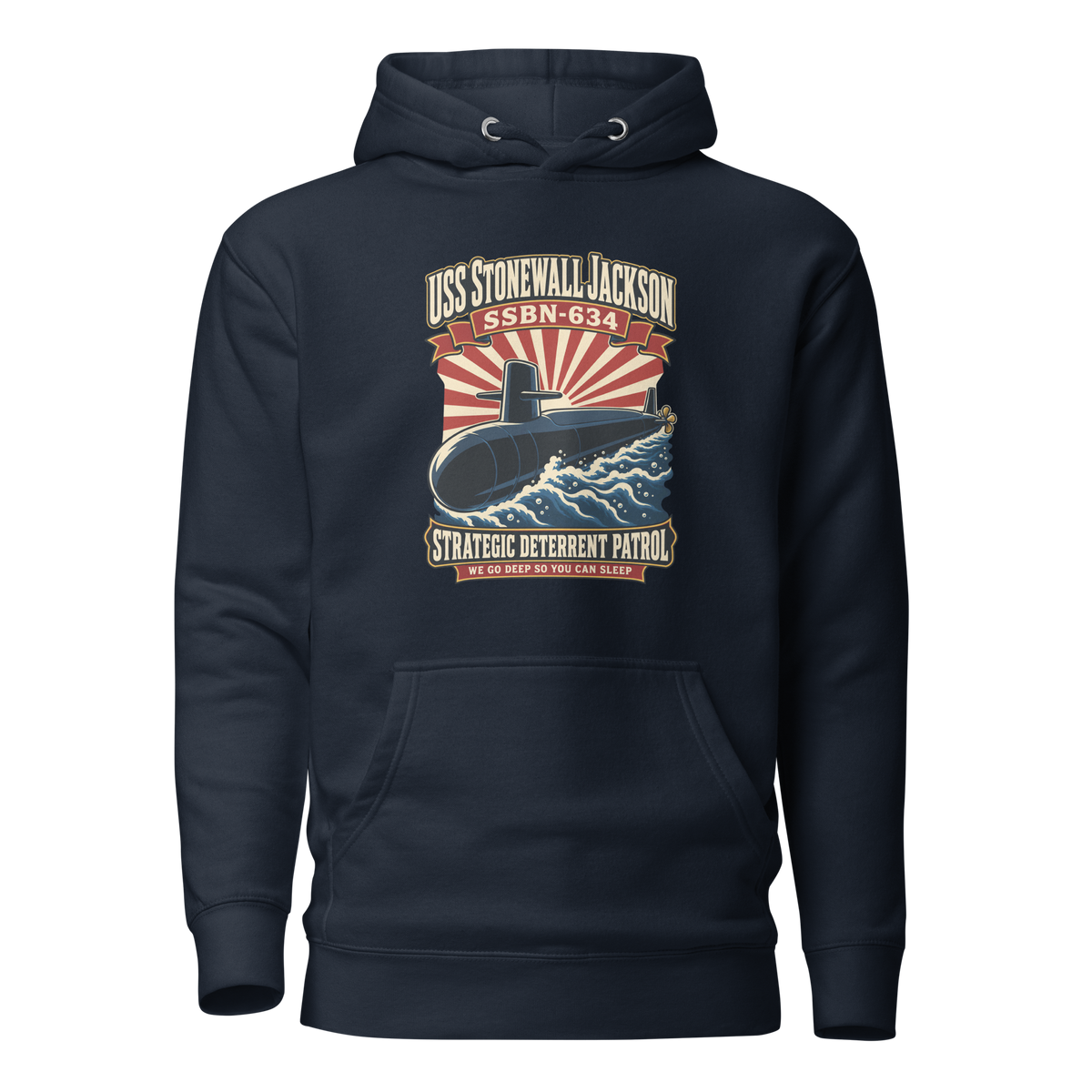 USS Stonewall Jackson (SSBN-634) Deterrent Patrol Hoodie - Retro