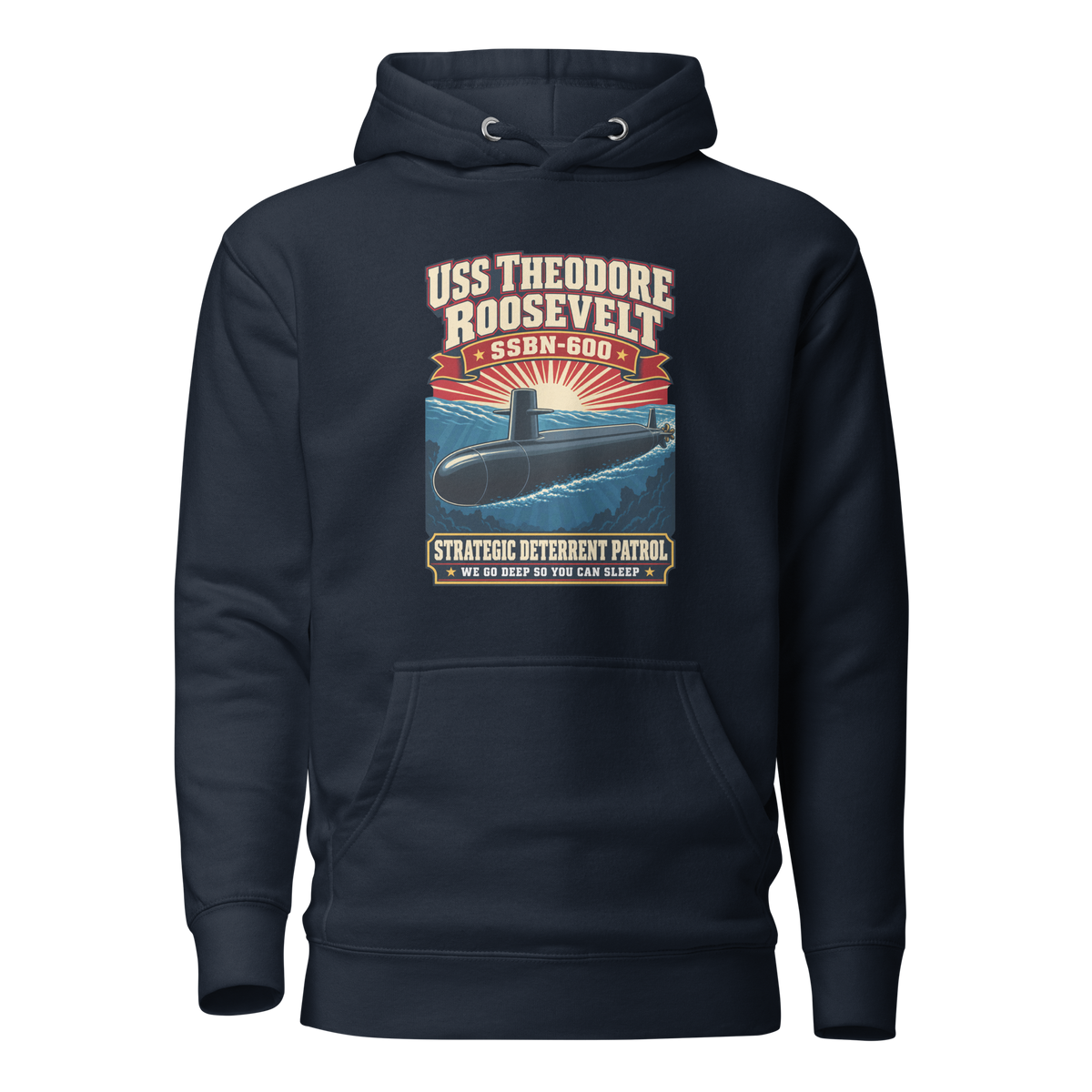 USS Theodore Roosevelt (SSBN-600) Deterrent Patrol Hoodie - Retro