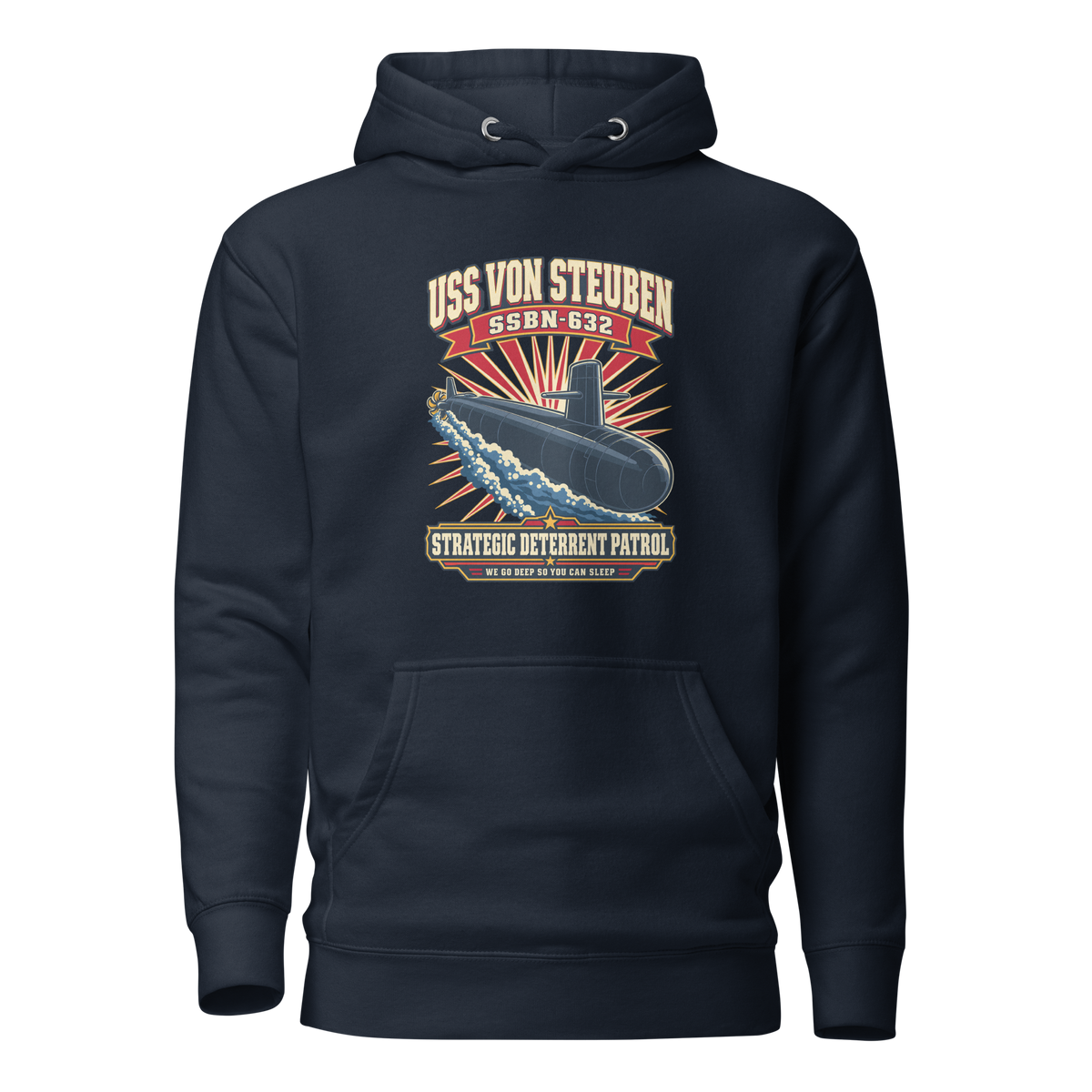 USS Von Steuben (SSBN-632) Deterrent Patrol Hoodie - Retro