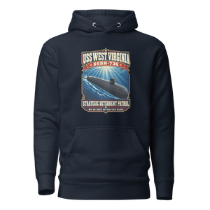 USS West Virginia (SSBN-736) Deterrent Patrol Hoodie - Retro