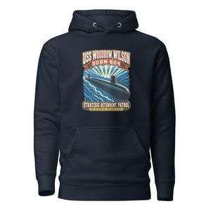 USS Woodrow Wilson (SSBN-624) Deterrent Patrol Hoodie - Retro
