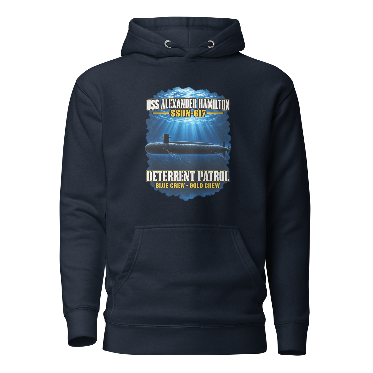 USS Alexander Hamilton (SSBN-617) Deterrent Patrol Hoodie - Deep Water