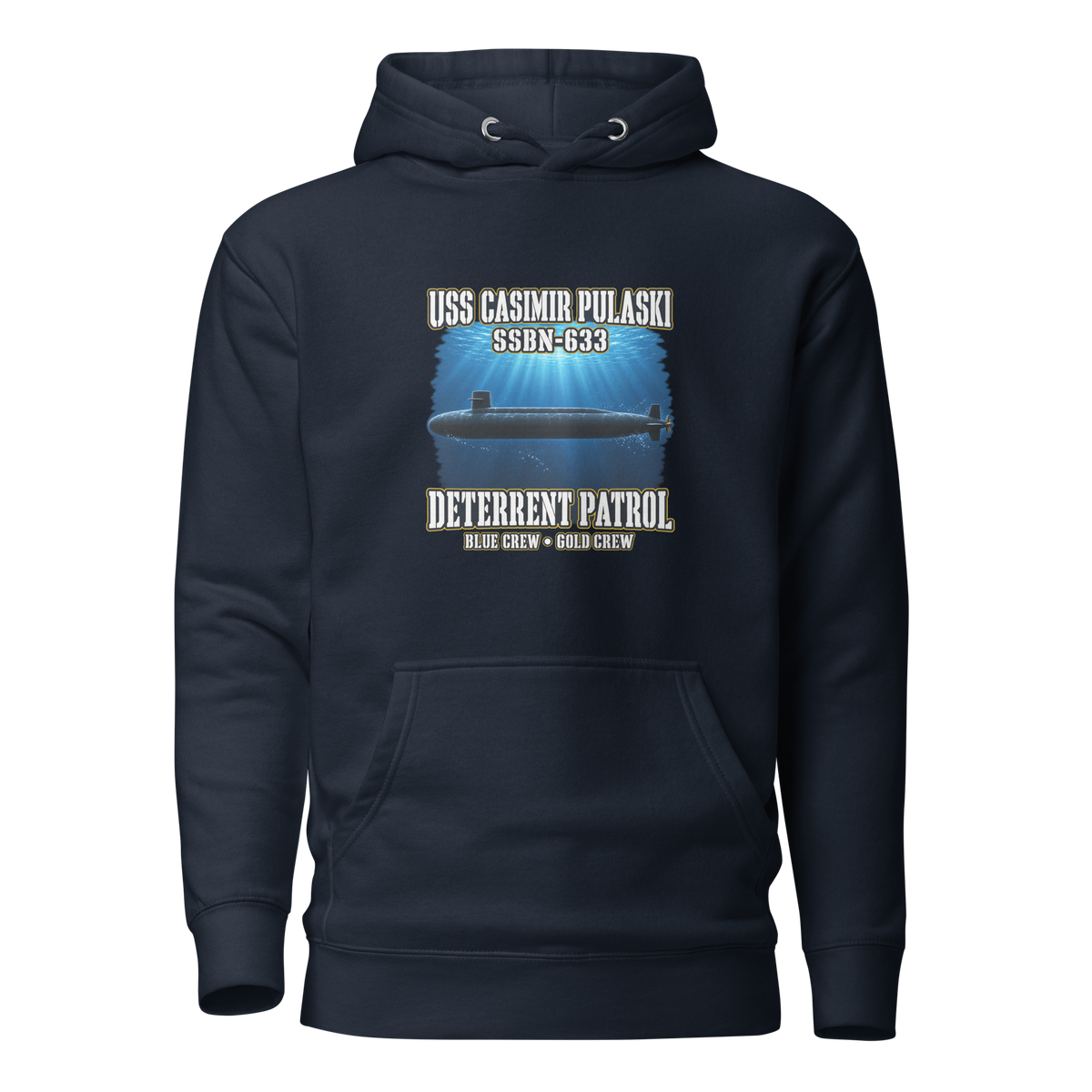 USS Casimir Pulaski (SSBN-633) Deterrent Patrol Hoodie - Deep Water