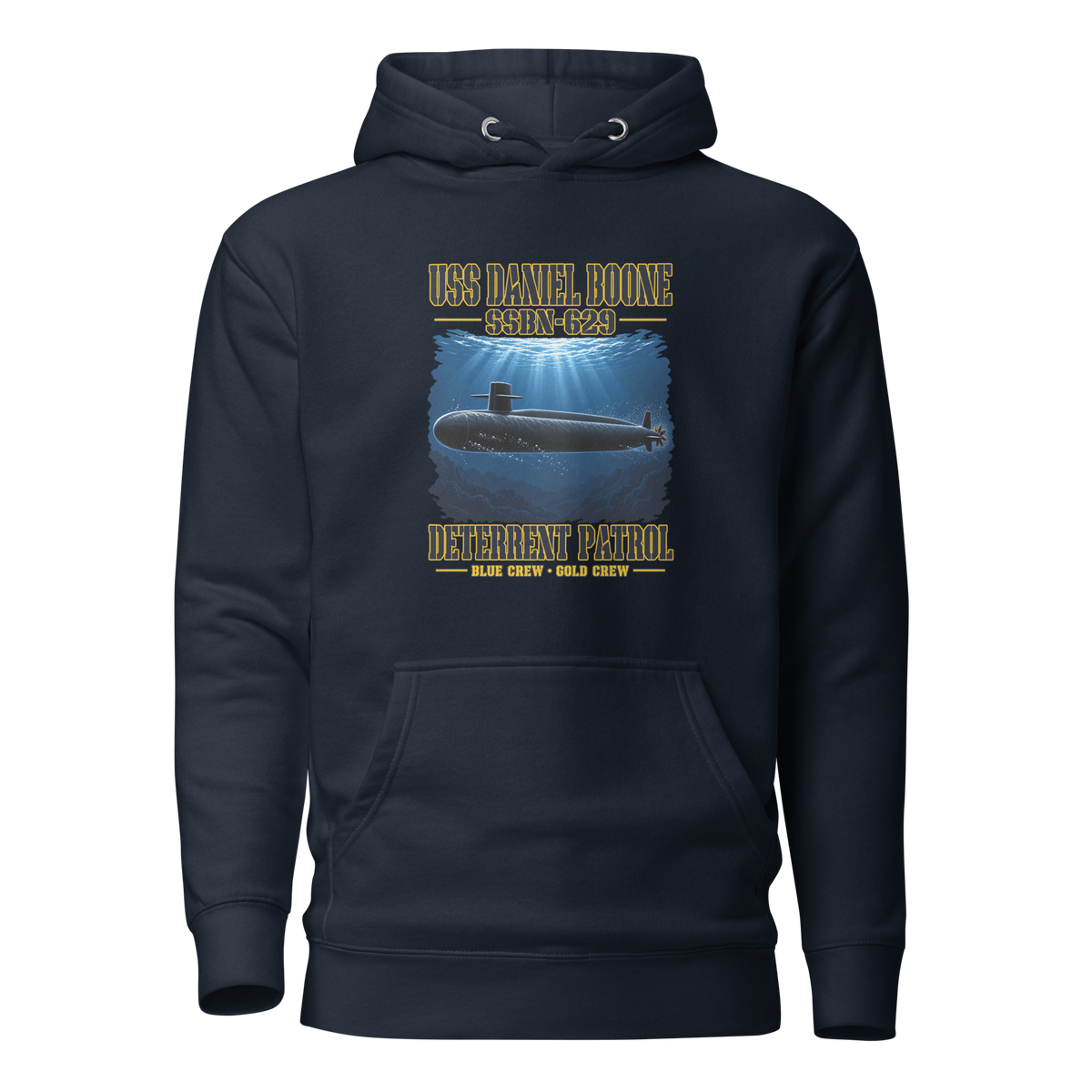 USS Daniel Boone (SSBN-629) Deterrent Patrol Hoodie - Deep Water