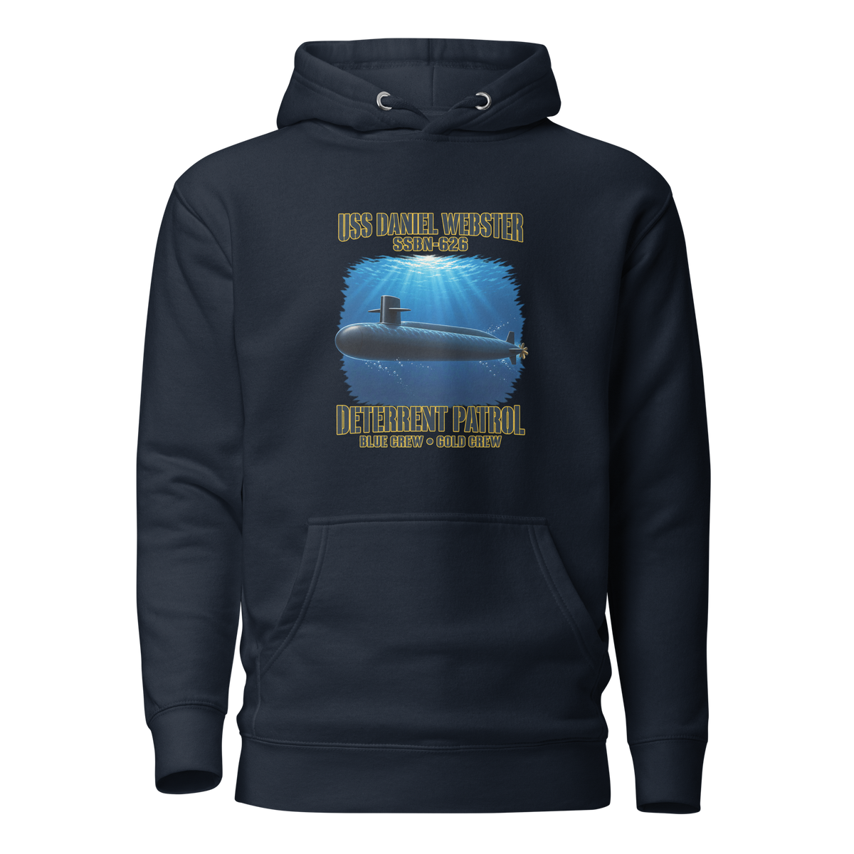 USS Daniel Webster (SSBN-626) Deterrent Patrol Hoodie - Deep Water