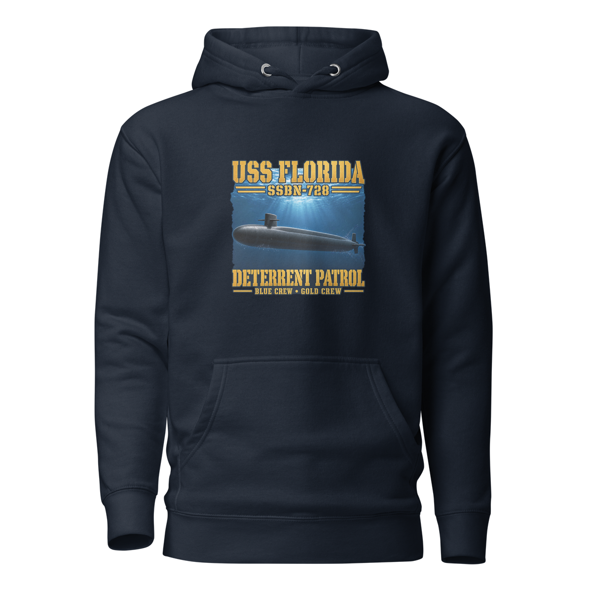 USS Florida (SSBN-728) Deterrent Patrol Hoodie - Deep Water