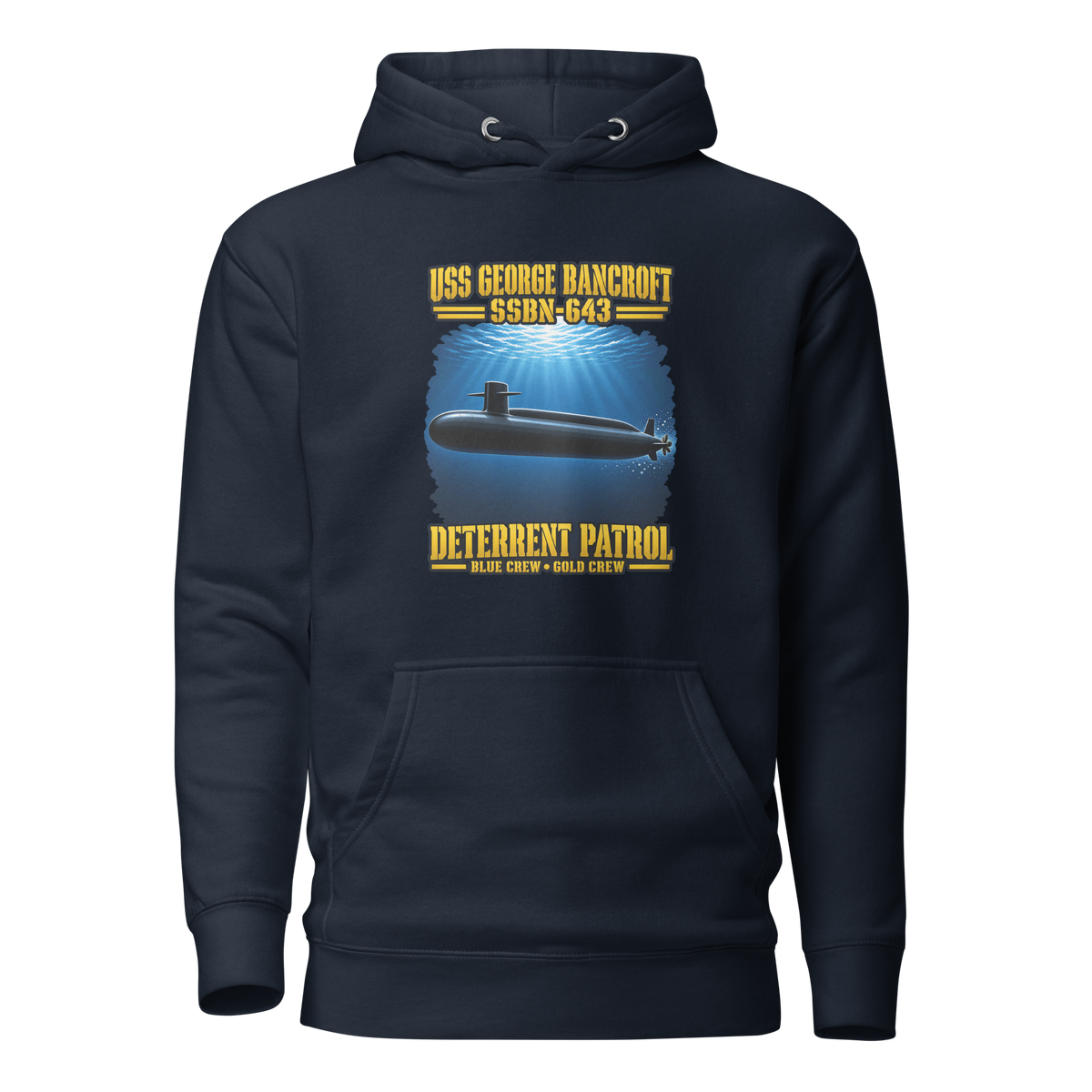 USS George Bancroft (SSBN-643) Deterrent Patrol Hoodie - Deep Water