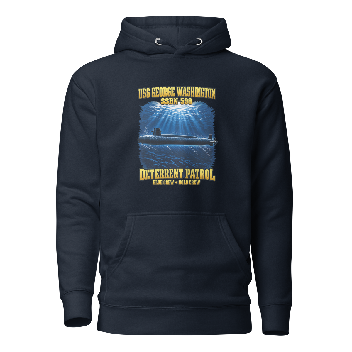 USS George Washington (SSBN-598) Deterrent Patrol Hoodie - Deep Water