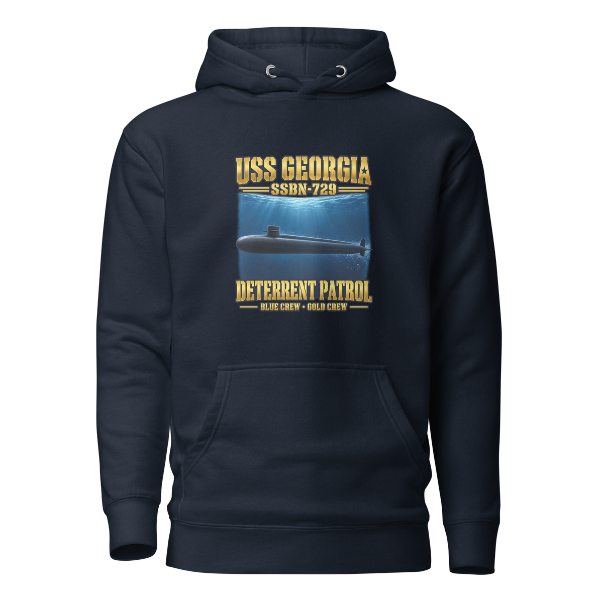 USS Georgia (SSBN-729) Deterrent Patrol Hoodie - Deep Water