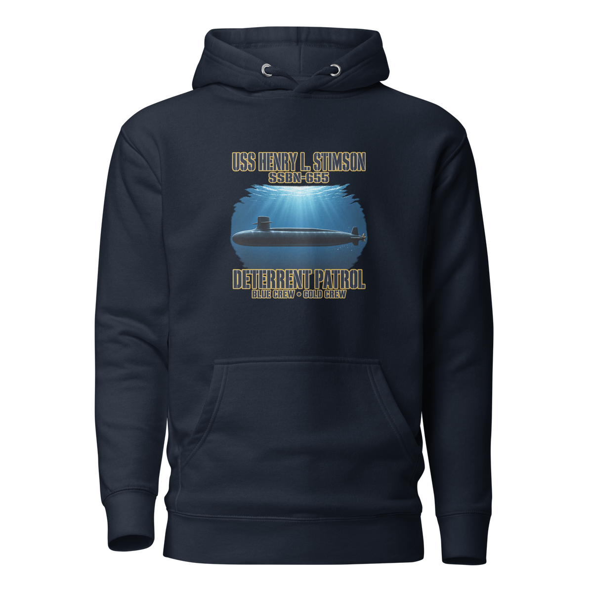 USS Henry L. Stimson (SSBN-655) Deterrent Patrol Hoodie - Deep Water
