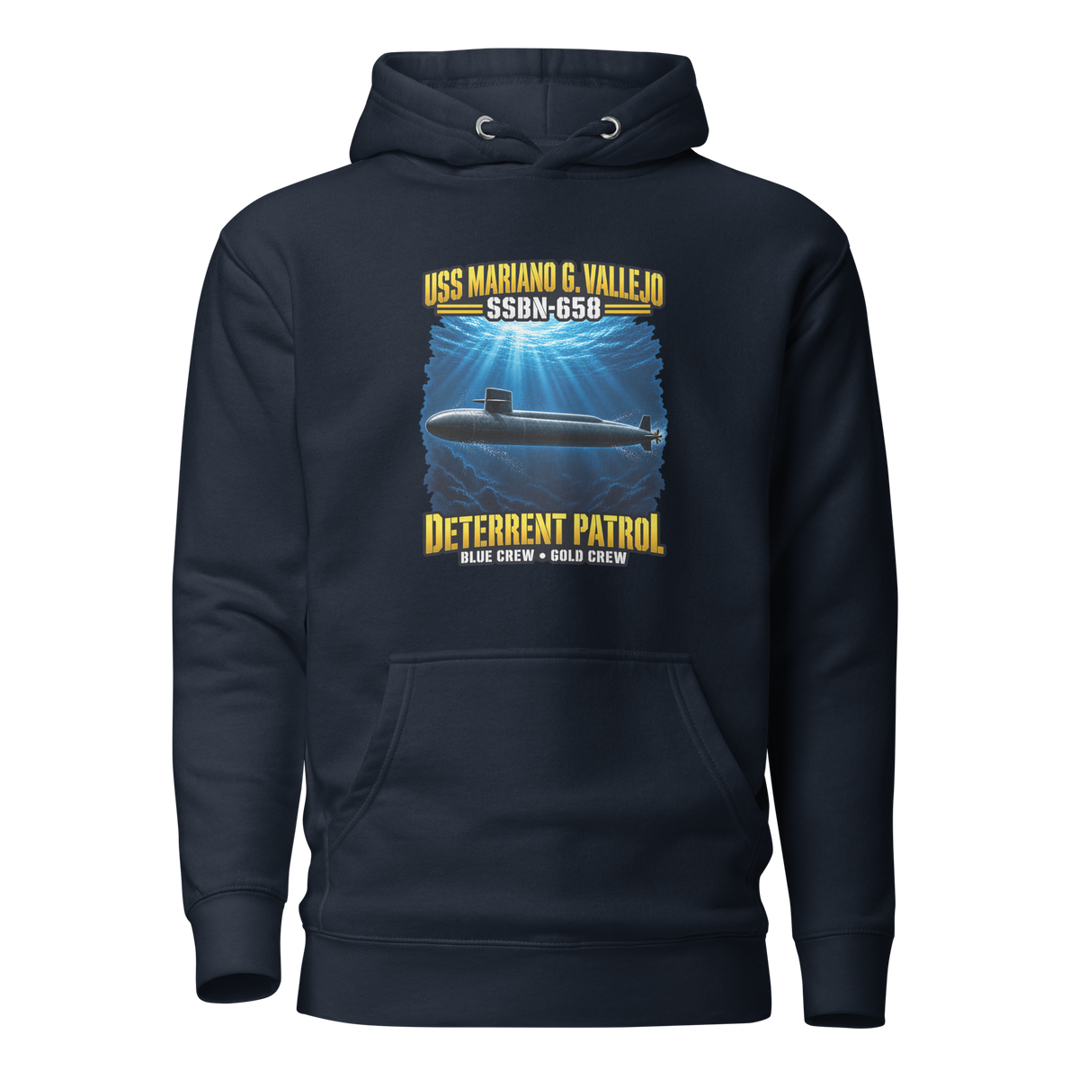USS Mariano G. Vallejo (SSBN-658) Deterrent Patrol Hoodie - Deep Water
