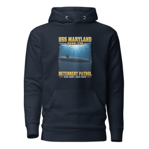USS Maryland (SSBN-738) Deterrent Patrol Hoodie - Deep Water