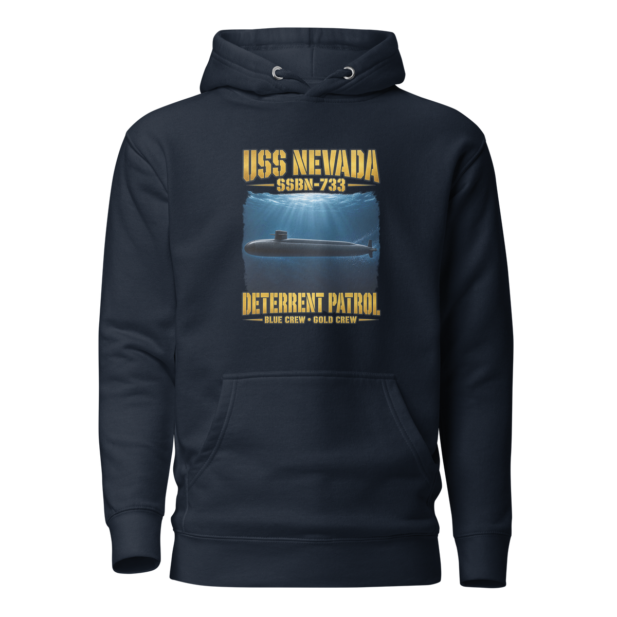 USS Nevada (SSBN-733) Deterrent Patrol Hoodie - Deep Water