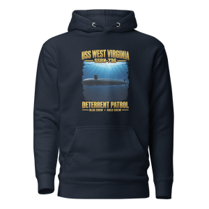 USS West Virginia (SSBN-736) Deterrent Patrol Hoodie - Deep Water