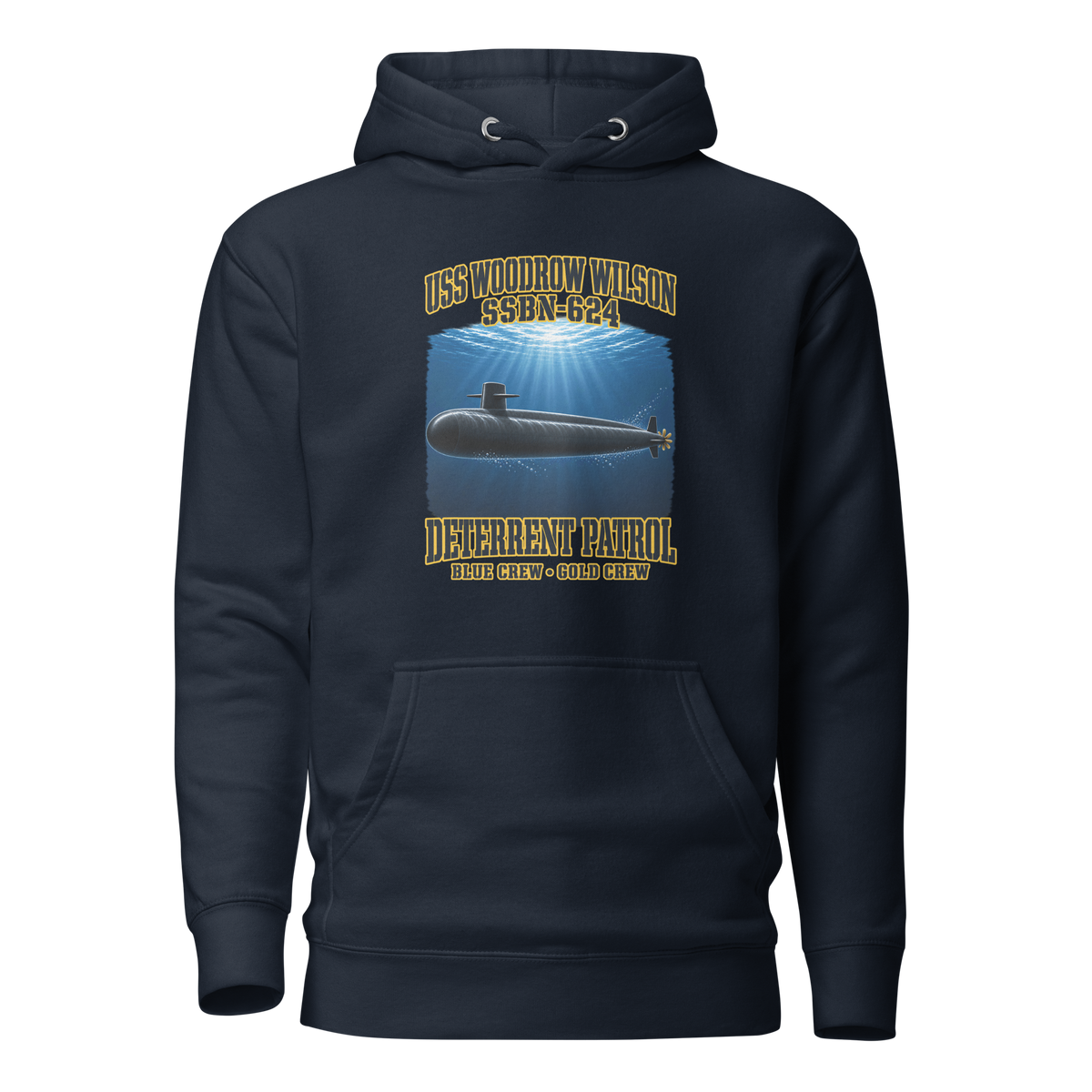 USS Woodrow Wilson (SSBN-624) Deterrent Patrol Hoodie - Deep Water